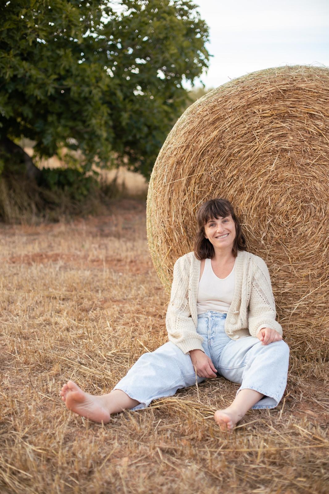 Alison with a child in Ibiza